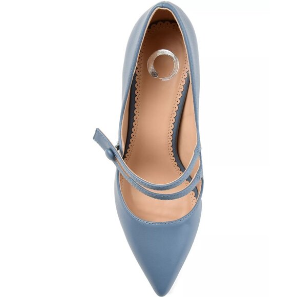 Journee Collection Womens Sidney Mary Jane Pointed Toe Pumps Blue Size 9M NIB - Picture 3 of 4